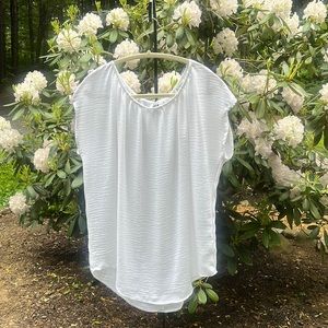 CAbi White Semi-Sheer Blouse